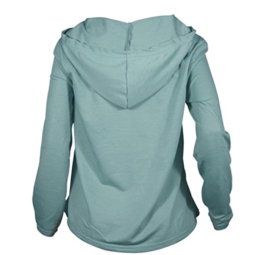AIMTOPPY HOT Sale, Women Hoodie Sweatshirt Lace Up Long Sleeve Crop Top Coat Sports Pullover Tops (L, Green)