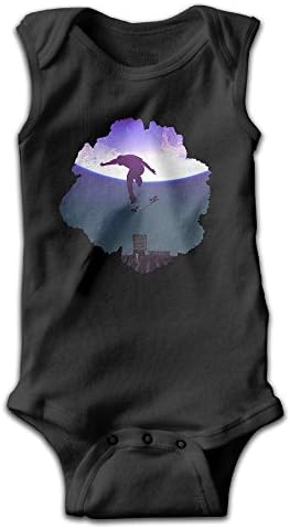 Skateboard Moon Rooftop Unisex Baby 100% Cotton Lightweight Sleeveless Bodysuits Onesies 24 Months