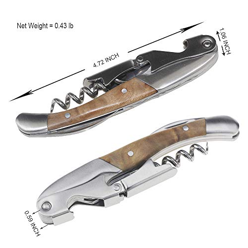 Dealight Waiters Corkscrew - Premium Rosewood All-in-one Corkscrew, Bottle Opener and Foil Cutter
