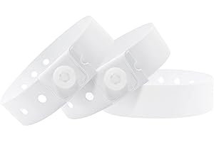 Wristall Plastic Party White Wristbands-100 Pack Colored Vinyl Wristbands for Events-Waterproof Lightweight Security Wrist Bands for Bar Club Festival Music Meeting