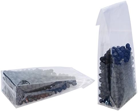 Clear Cellophane Treat Bags Square Bottom for Chocolate Candy Nut Cookie, 3×2×9.8 Inch, 300 Count
