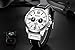Military Watches for Men Men's Leather Strap Analog Quartz Wristwatch Fashion Sport Watch for Men Chronograph Date CAOWTAN (Black Silver White)