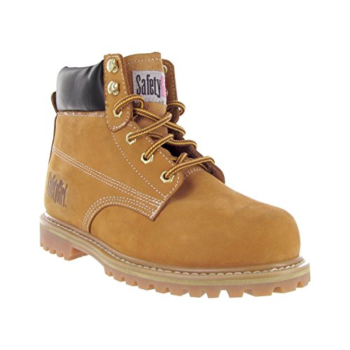 Safety Girl GS003-Tan-8.5M Steel Toe Work Boots - Tan - 8.5M, English, Capacity, Volume, Leather, 8.5M, Tan ()