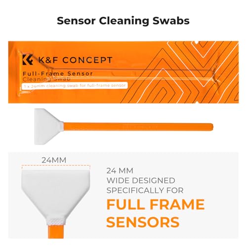 K&F CONCEPT 25 in 1 Camera Cleaning Kit with Pen, Blower, Cleaning Cloth, Liquid, 24MM Full Frame Sensor Cleaner, Brush for DSLR Camera Lens, Phone