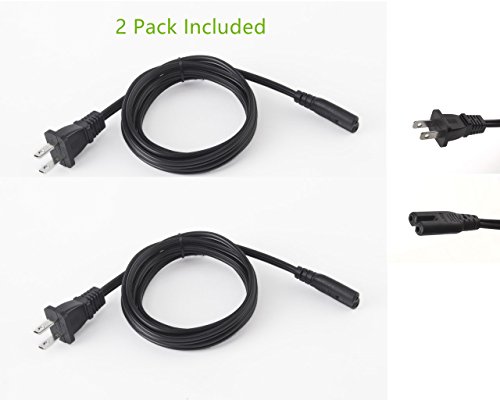 BiCoreTech 2 Pack Power Extension Cord Cable, Outlet Saver, 2 Prong, Figure 8, 18AWG-13A, UL Listed, BCT-PC15FB2