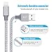 QIANXIANG Phone Charger,5 Pack (3FT x2 6FT x2 10FT) Extra Long Nylon Braided USB Charging and Syncing Cord Compatible iPhone X/8/8 Plus/7/7 Plus/6s/6s Plus/6/6 Plus/5/5S/5C/SE/iPad(Gray White)