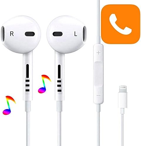 Lightning Earbuds, Xeroma iPhone Headphones with Microphone for iPhone 7 7s plus 8 8 plus X X plus iPad 4 5 6 (Bluetooth Upgraded) (white)
