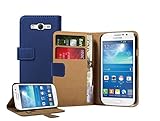 Membrane - Blue Wallet Book-Style Case for Samsung Galaxy Grand Neo (GT-i9060, GT-i9060DS, GT-i9060L) - Flip Phone Cover