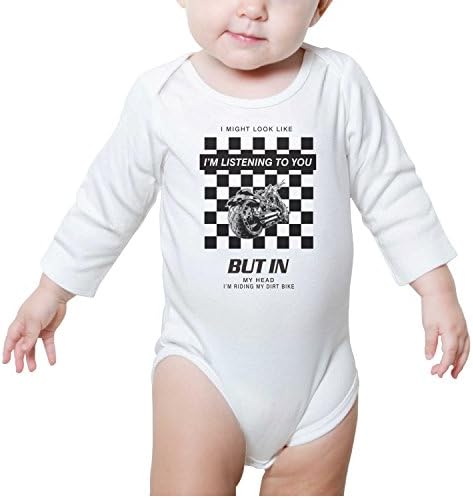 SHCBTYS I'm Riding My Dirt Bike - Funny Motocross Long Sleeve Baby Outfits for Baby Girls