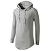 UNRESTRAINED Mens Hip Hop Long Sleeve T Shirt Casual Hoodie Tshirt Gery M