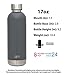 Simple Modern 17 oz Bolt Water Bottles - Vacuum Sealed Narrow Mouth Thermos 18/8 Stainless Steel Flask - Grey Hydro Travel Mug - Slate