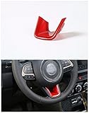 FMtoppeak Red Interior Accessories ABS Car Steering Wheel Cross U Shape Trim Cover For 2014 UP Jeep Renegade