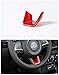FMtoppeak Red Interior Accessories ABS Car Steering Wheel Cross U Shape Trim Cover For 2014 UP Jeep Renegade
