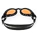 Aqua Sphere Kaiman Swim Goggles with Amber Lens (Black). UV Protection Anti-Fog Swimming Goggles for Adults