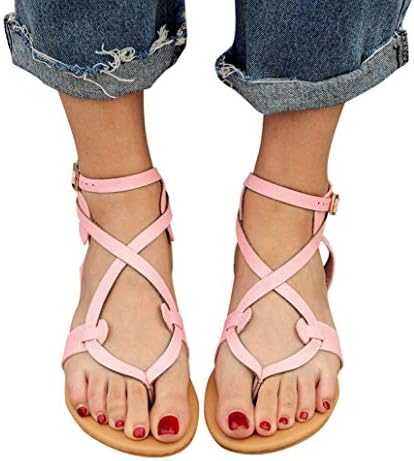 Fashion Womens Girls Flip Sandals,Bohemia BeacSlippers Summer Flat Garden Shoes 5-9 Work Outdoor Shoes Pink 5