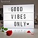 Light up Box Sign with Letters - A4 Size DIY Decorative Cinema Symbols Numbers, Fun Message Board Photo Prop for Christmas New Year Valentines Day Graduation Teen Girls Birthday Room Decoration Gifts