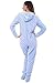 Alexander Del Rossa Womens Fleece Onesie, Hooded Footed Jumpsuit Pajamas, Small Blue with White Polka Dots (A0322R48SM)