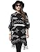 Womens Winter Knitted Poncho Cape Shawls Cardigans Sweater Pashmina Tassel Wraps,color black, One size