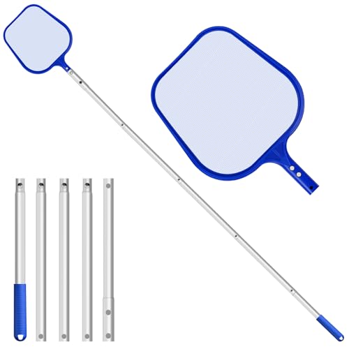 CNMTCCO Swimming Pool Skimmer Net with 204cm Telescopic Pole, Extra Long Pool Net for Cleaning Leaves, Fine Mesh Pond Net for Garden Ponds, Hot Tubs, Spas & Above Ground Pools, Reinforced Aluminium