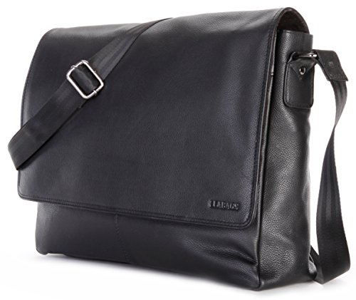 LEABAGS Oxford - Messenger Bag Briefcase Laptop Bag 13 Inch Genuine Leather - OnyxBlack - Thumbnail 3