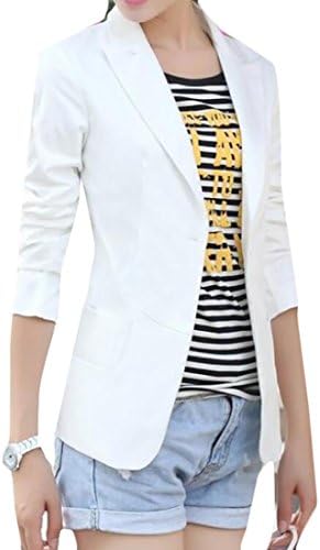 Women's Work Office Notch Lapel One-button Slim Fit Blazer Jacket