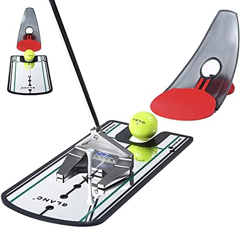 GLANC Golf Putting Training Aid, Putting Practice Mirror Alignment (12” x 6”) Swing Trainer and Foldable Pressure Putt Trainer – 2 in 1 Set Golf Training Equipment, Improve Technique Accuracy Posture GLANC Golf Putting Training Aid, Putting Practice Mirror Alignment (12” x 6”) Swing Trainer and Foldable Pressure Putt Trainer – 2 in 1 Set Golf Training Equipment, Improve Technique Accuracy Posture