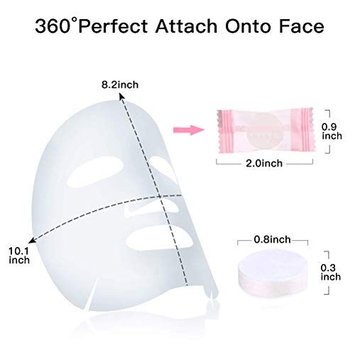 50Pcs Skin Care Facial Compressed Mask Paper DIY Natural Face Cotton Mask Sheets With Mask Bowl-Good Partner for Skin Lotion