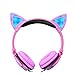 Kids Headphones Cat Ear Headphones LED Flashing Lights (Pink)