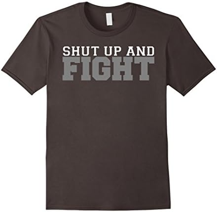 Mens Shut Up and Fight mma t-shirt 2XL Asphalt