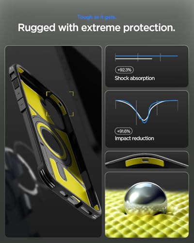 Spigen Tough Armor T MagFit designed for iPhone 17 case cover [MagSafe compatible] with [Capacitive Camera Control Button] and Kickstand - Black
