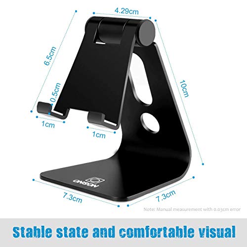 Cell Phone Stand, Hootech Adjustable Cell Phone Stand, Cradle, Dock, Holder Compatible with iPhone Xs Max XR 6 6s 7 8 X Plus 5 5s 5c Charging, Accessories Desk, Android Smartphone - Black - Thumbnail 5