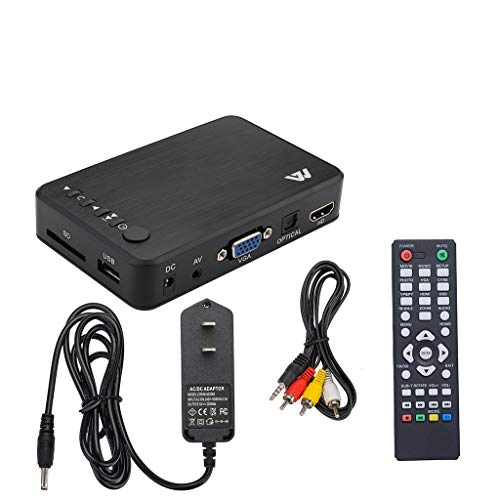Digital Media Player, Sacow Mini Full 1080P HD Multi Media Player TV Box 3 Outputs HDMI/VGA/AV USB & SD Card - Thumbnail 6