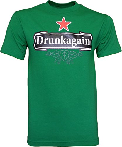 Drunkagain-Alcohol-Beer-Cocktail-Mens-TShirt--Green--L
