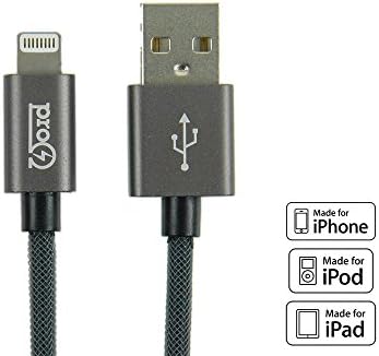 Pro-Ohm SureLinkTM Tangle-Free 6ft Lightning to USB Cable (Apple MFi Certified) ... (Graphite)