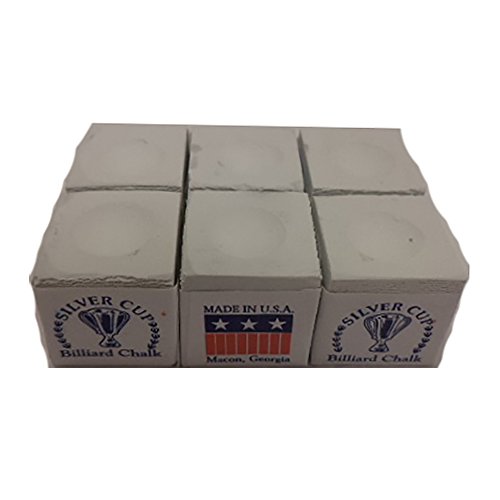 Silver Cup Half Dozen White Pool Cue Chalk