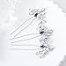 Artio Wedding Hair Pins Accessories with Rhinestones for Women and Girls 3PCS (Blue)