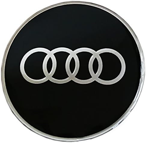 aftermarket decals REPLICA ALLOY WHEEL CENTRE HUB CAP STICKER BADGE LOGO 60MM - EPOXY RESIN - BLACK - SET OF 4 A1 A2 A3 A5 A6 A6