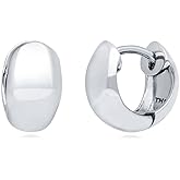 BERRICLE Sterling Silver Yellow Gold Flashed Trendy Minimalist Small Mimi Hoop Earrings for Women, Thick Huggie Earrings - Statement Twisted Rope, Polished Dome Designs