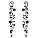 EVER FAITH Austrian Crystal Bridal Prom Wave Flower Vine Earrings for Women, Sister