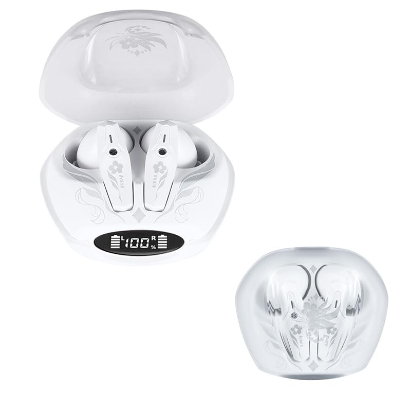 Kader Anime Honkai Impact 3 Headphone Kiana Kaslana Customized White Bluetooth 5.3 Headset Wireless Cosplay Active Noise Cancellation Earbuds for Men Women Fans