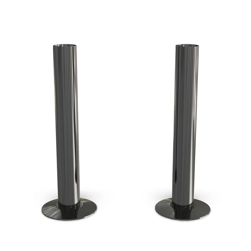 UK Radiators Black Nickel Radiator Pipe Sleeve - Polished Black Nickel Finish - 130mm Brass Pipe Sleeves - Perfect Addition to Any Interior Design