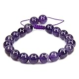 Amandastone 10mm Round Beads Adjustable Braided Macrame Tassels Chakra Reiki Bracelets 7-9 inch Unisex