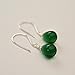 Kahili Creations Handmade Green Glass Drop Earrings Dangle Sterling Silver