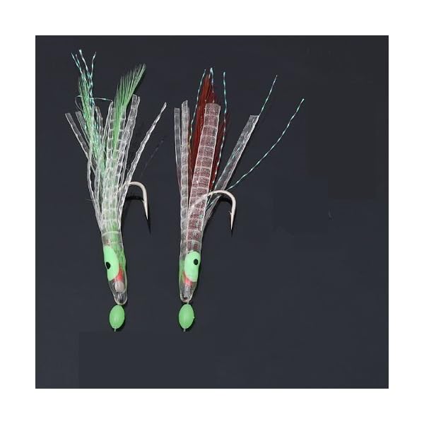 Value-Sport-4-Pcs-Fishing-Sabiki-Baits-Rigs-Snelled-Hooks-Octopus-with-Hair-Skirted-Lures