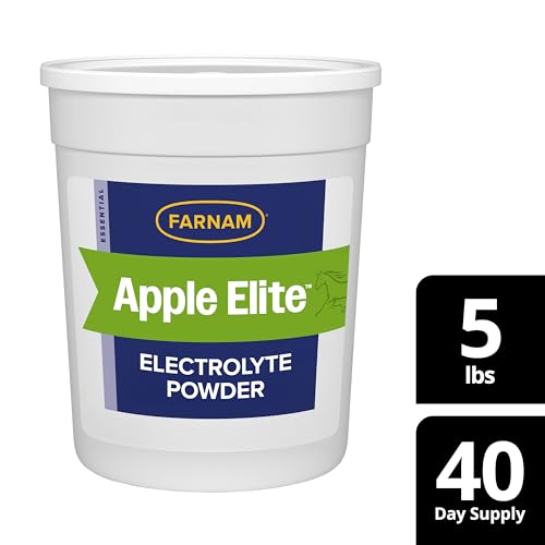 FARNAM APPLE ELITE HORSE ELECTROLYTES POWDER SUPPLEMENT, REPLACES VITAL MINERALS, ENCOURAGES HYDRATION, SUGAR-FREE, CONTAINS SODIUM, POTASSIUM, CALCIUM & MAGNESIUM, APPLE FLAVORED, 5 LB