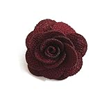 Sunny Home Men's Lapel Flower Handmade Boutonniere Pin for Suit(17 colors) (Wine Red)