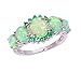 CiNily Silver Plated Green/Pink/White Fire Opal Ring Emerald Gemstone Ring Size 5-12