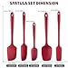 Silicone Spatula Set 5-Piece, NOVASTARCK Heat-Resistant One Piece Design Seamless Rubber Spatula Spoonula Dishwasher Safe for Mixing Cooking & Baking (Cherry Red)