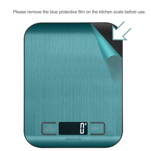 Báscula de cocina digital de 10 kg de acero inoxidable, elegante y ultrafina, báscula electrónica de cocina para el hogar y la cocina con pantalla LCD, función de tara
