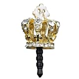 Leegoal brandbuy Earphone Jack Accessory Gold Plated 1pcs of Bling White Golden Crown Crystal Dust Plug Ear Jack For Audio Headphone, iPhones, Samsung and other smartphones Other 3.5mm Ear Jack